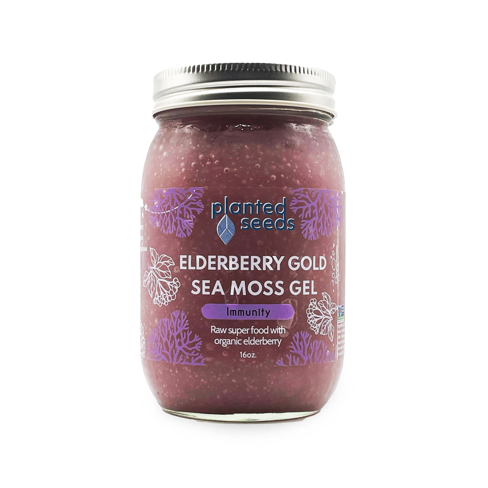 Elderberry Gold Sea Moss Gel - 16oz Jar.
