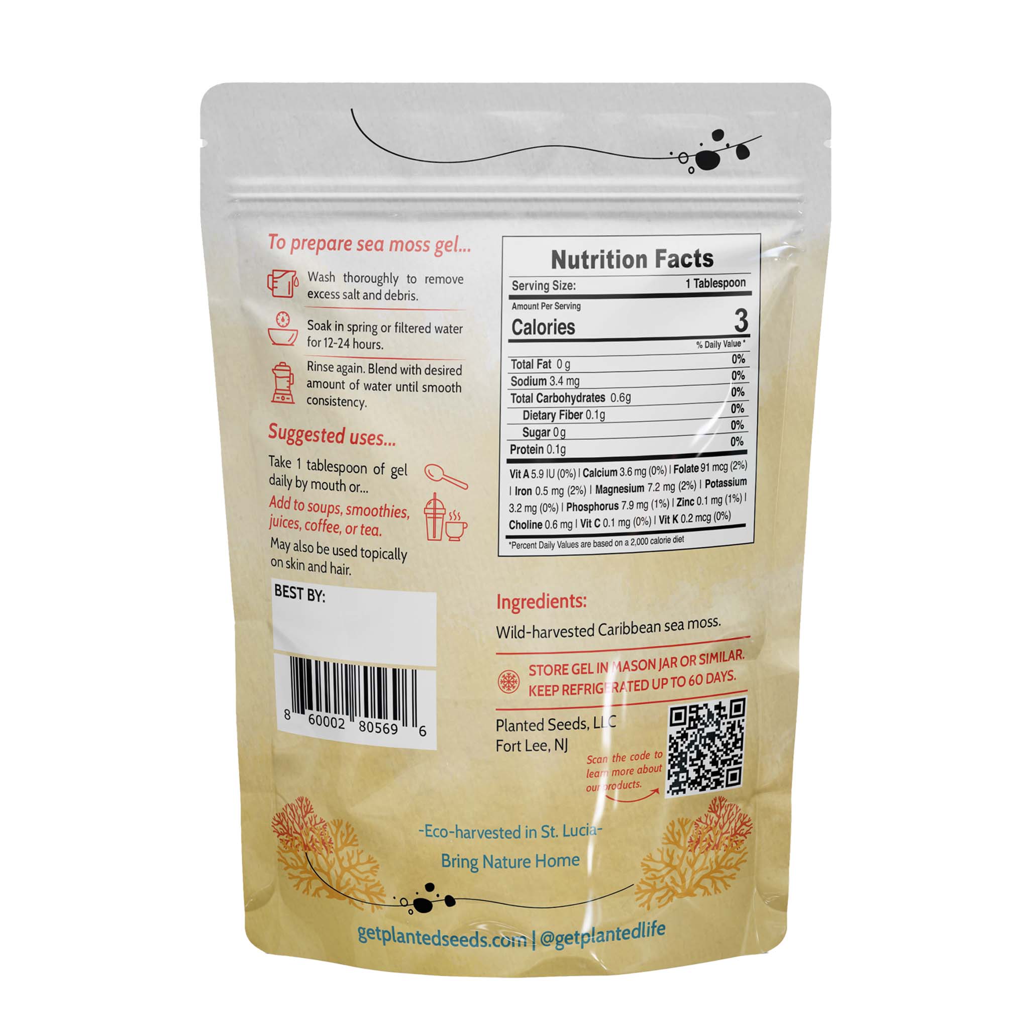 Gold Sea Moss Pouch.