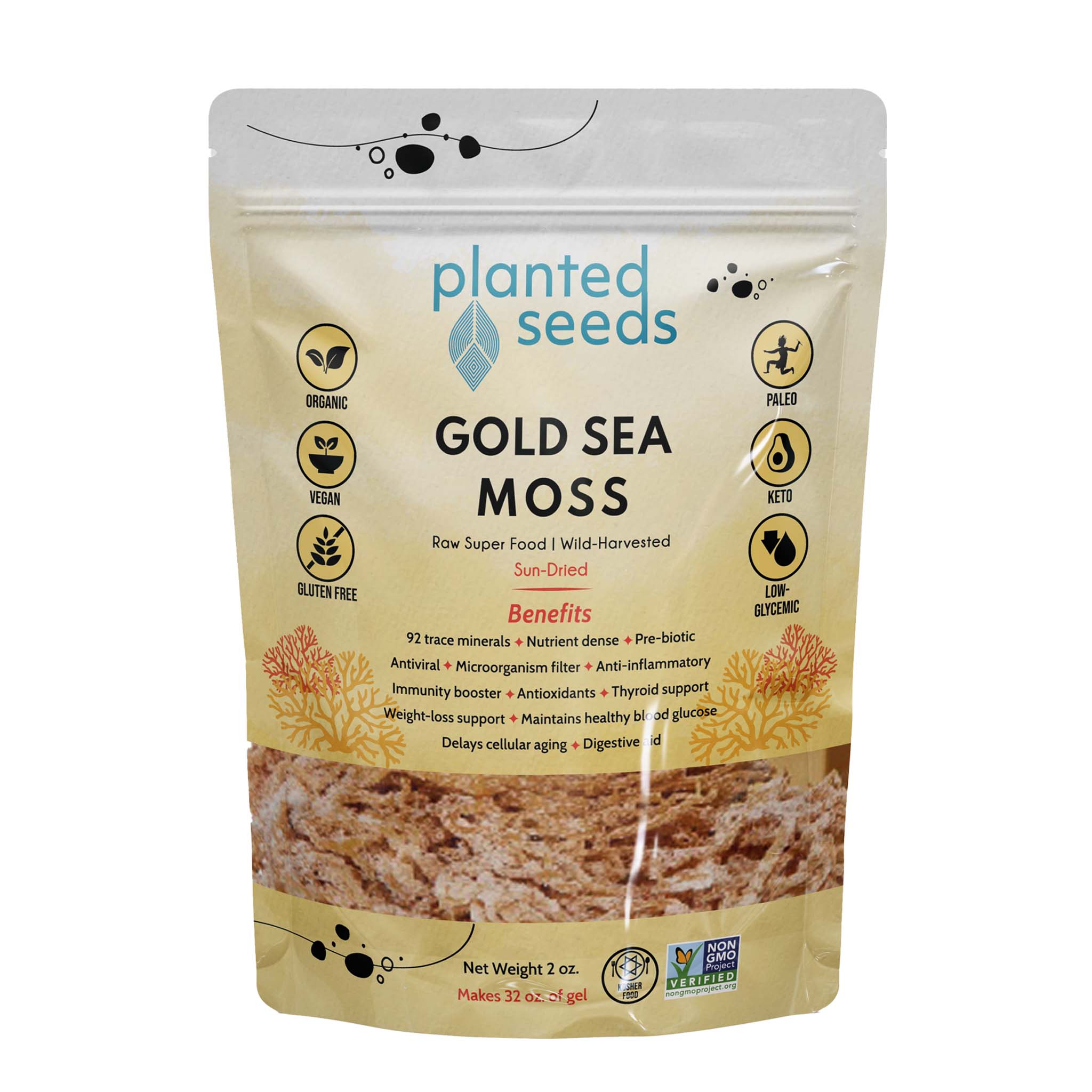 Gold Sea Moss Pouch.