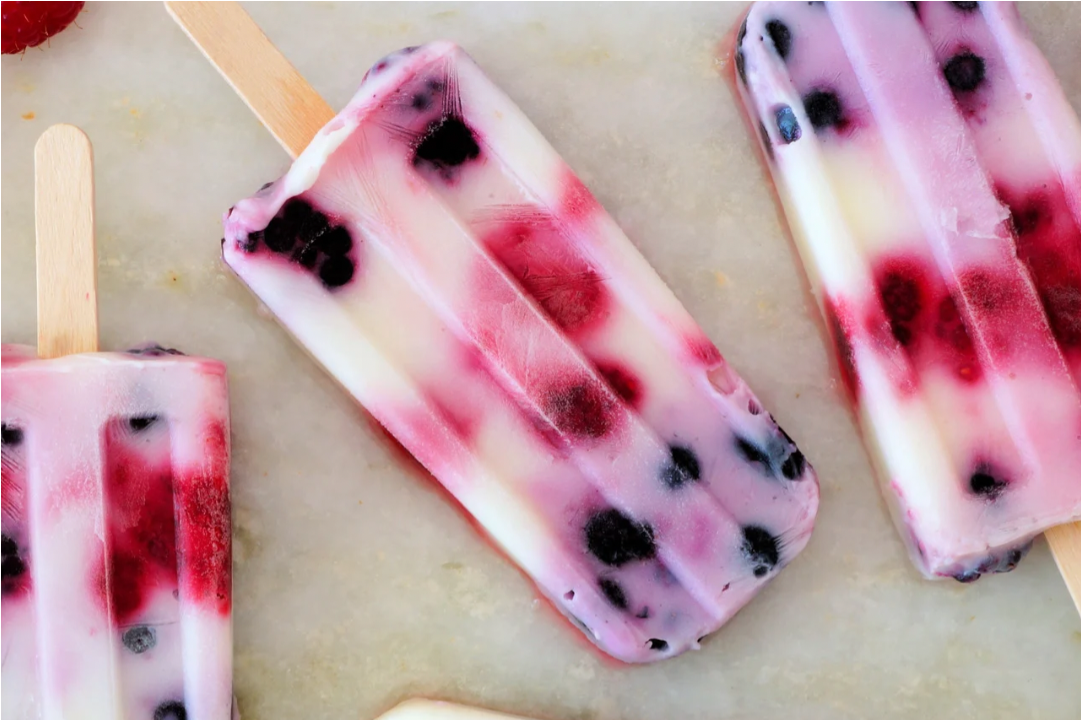 Coconut Mixed-Berry Popsicles