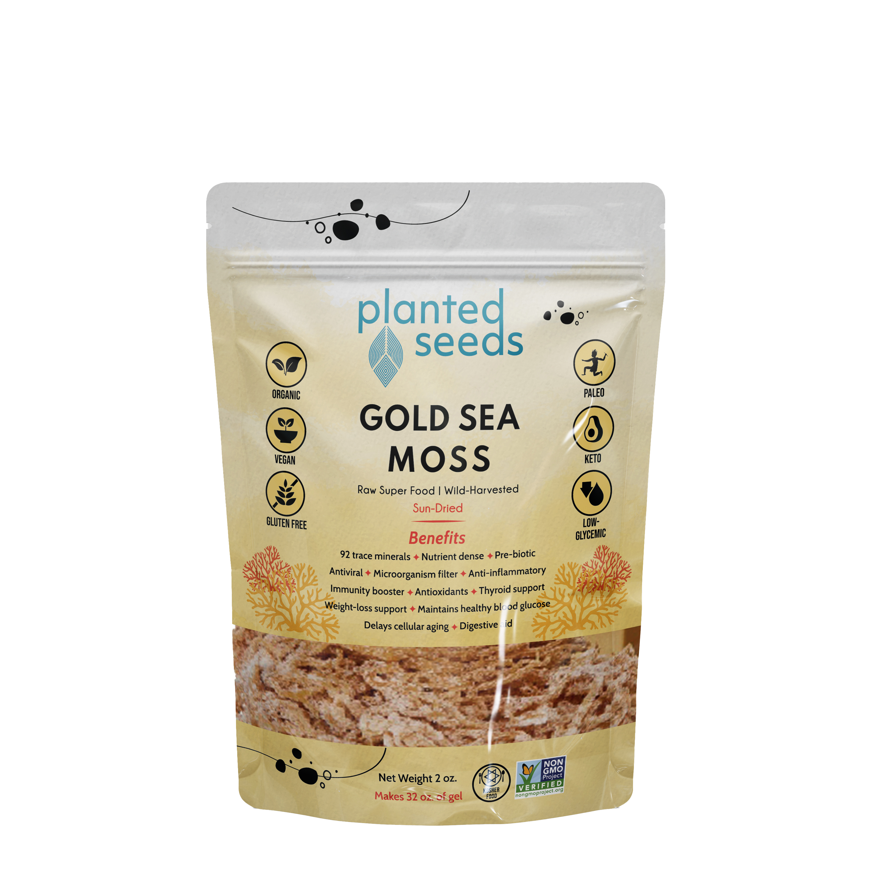 Gold Sea Moss Pouch.