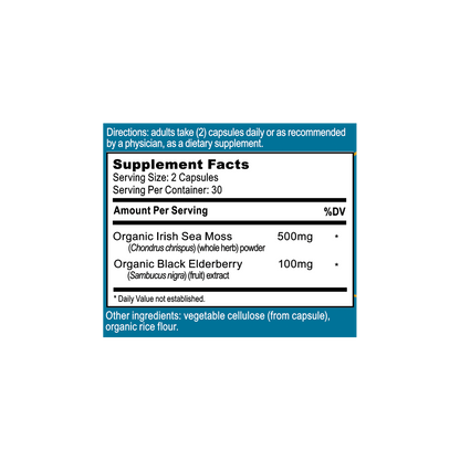 Planted Seeds Sea Moss Immune Support Capsules - organic sea moss with organic elderberry to boost immunity. 