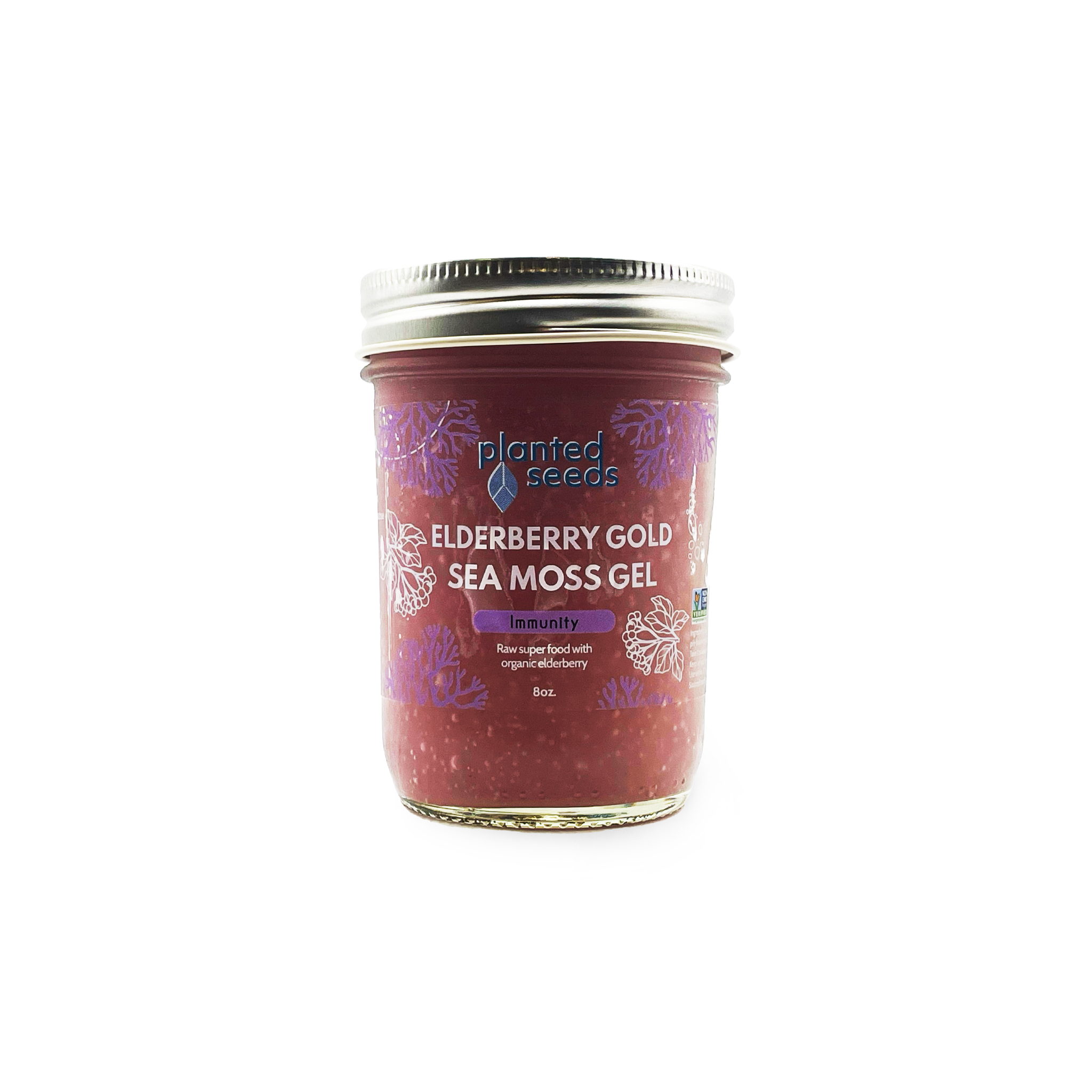 Elderberry Gold Sea Moss Gel - 8oz Jar.