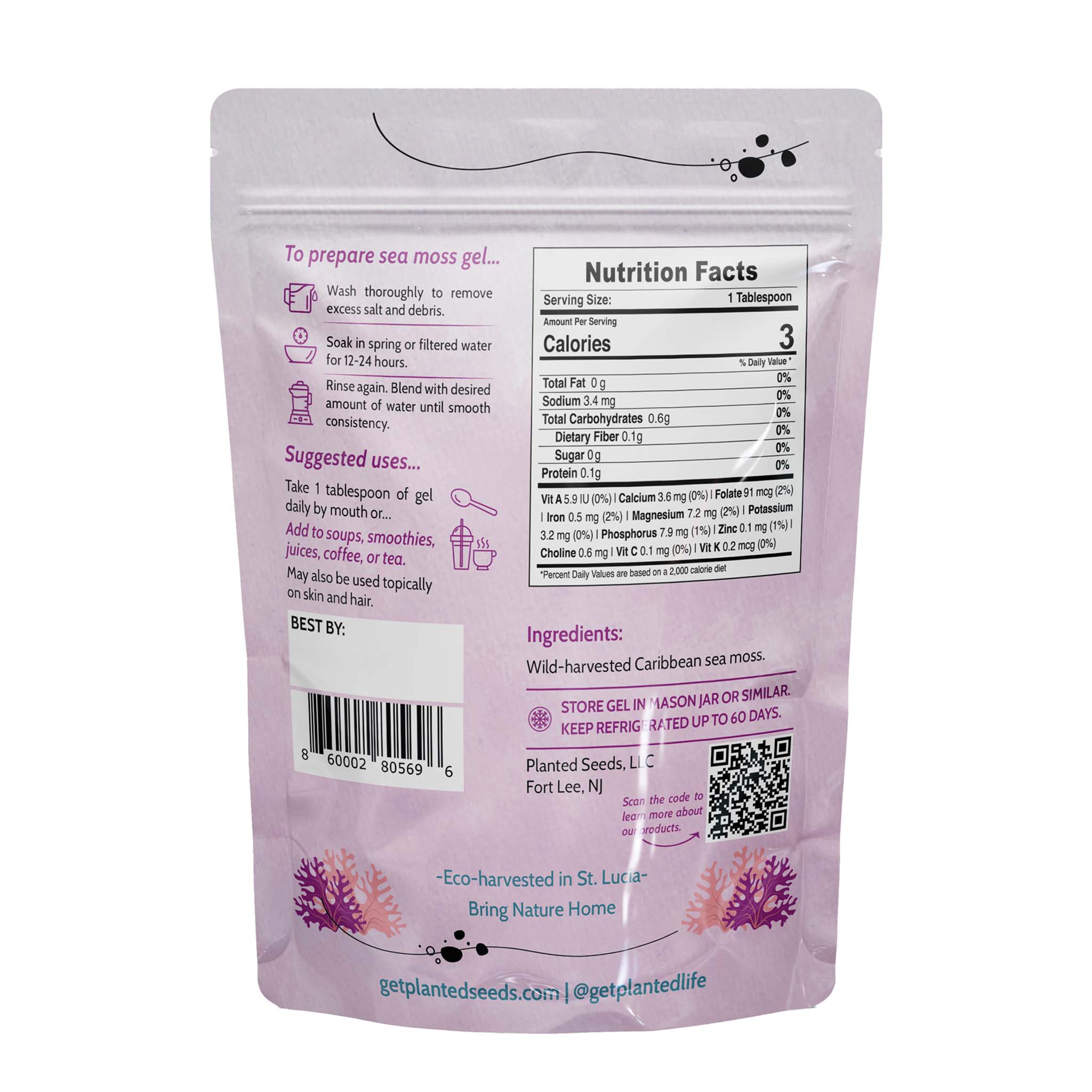Purple Sea Moss Pouch.