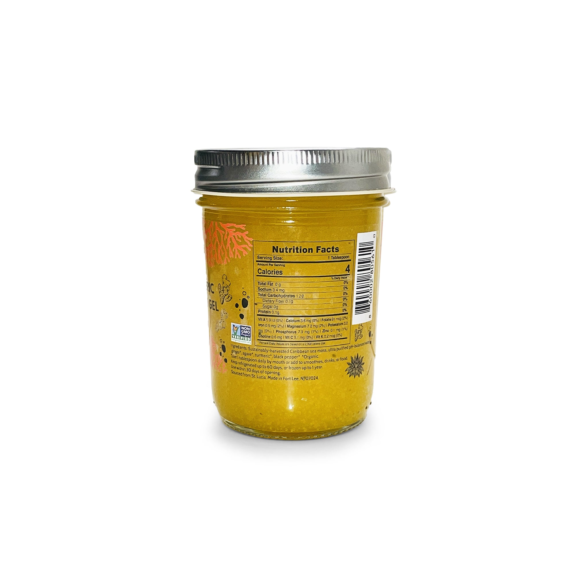 Ginger Turmeric Gold Sea Moss Gel - 8oz Jar.