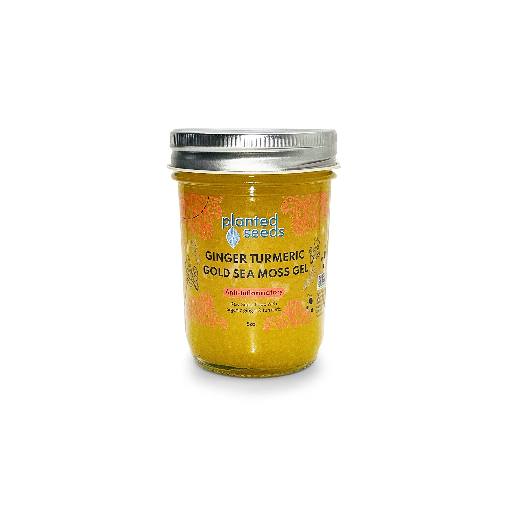 Ginger Turmeric Gold Sea Moss Gel - 8oz Jar.